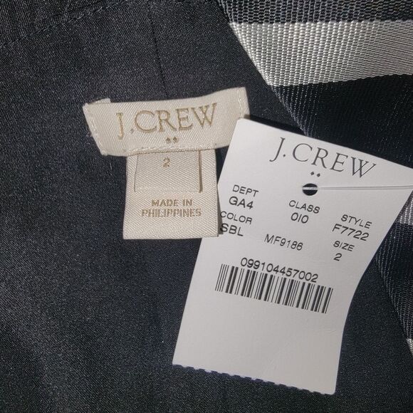 J. CREW Nwt striped metallic jaquard dress size 2 - Picture 9 of 10